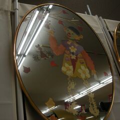 R526 飾り 壁掛け 鏡 ミラー ピエロ キャラクター 45X60 2枚セット 美品の画像