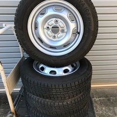 No.44スタッドレス145/80/R13 4H PCD100 鉄ホイール付4本セットの画像