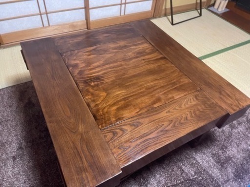 蓋付き囲炉裏　欅　ケヤキ　無垢