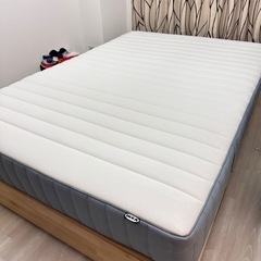 【受付停止】美品 使用期間1年未満 IKEA ダブルベッド  マ...