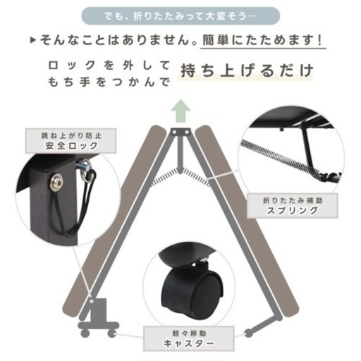 折りたたみベッド シングル ネイビー 