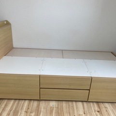 組み立て式引き出し付きシングルベッド【無料】