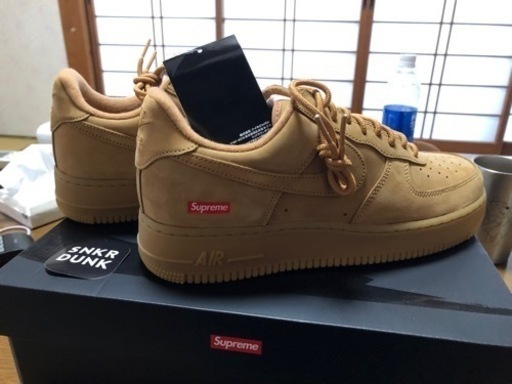 NIKE エアフォース1 low w sp シュプリームコラボ　ブラウン