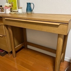 オーク無垢材　パソコンデスク　作業デスク