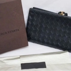 Bottega Veneta ボッテガ　ヴェネタ 長財布　ブラック　イントレチャート   口金