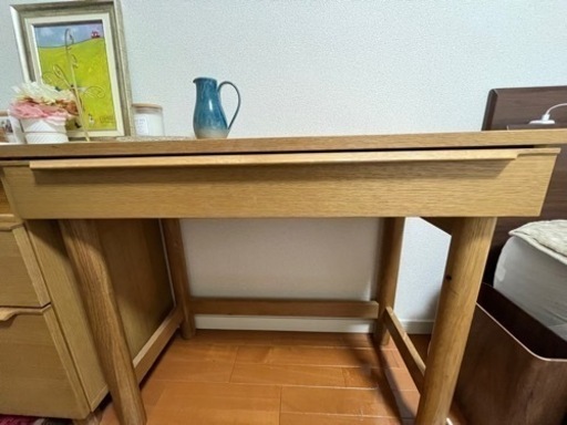 オーク無垢材　パソコンデスク　作業デスク