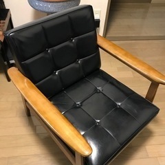 【当時物】カリモク60 ソファ　Kチェア1シーター ブラック