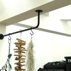 アイアンバー 物干し 2本