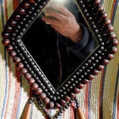 👩とても古い壁掛け鏡 昭和レトロ ハンドメイド レア物の画像
