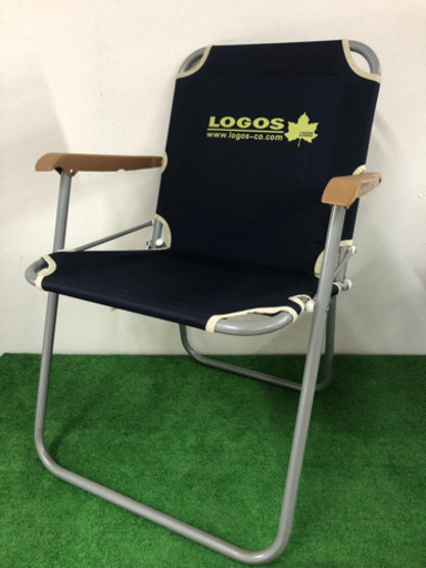 LOGOS キャンプ 折りたたみチェア 椅子 イス 紺 イエロー