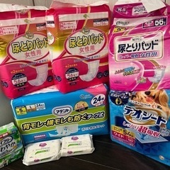 尿取りパット、テープ式おむつ他8点