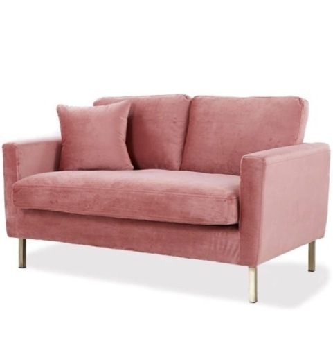 超美品　ピンク　ソファ　LOWYA ベロア調