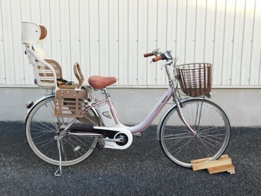 2012 子乗せ仕様 Panasonic リチウムビビライトU BE-ENDU63ヴィクトリアチェリー 10Ah リヤチャイルドシート付 車体＆バッテリー極めて良好! 自572