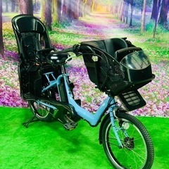 ❻ 4612子供乗せ電動自転車ヤマハ3人乗り新品20インチ良好バッテリー