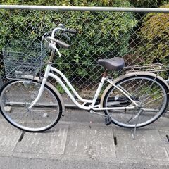 リサイクルショップどりーむ鹿大前店 No626 自転車 26インチ 白 ライトOK ベルOK 現状販売品