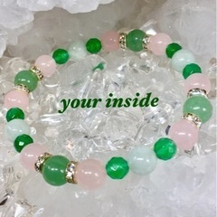 【新品 未使用】翡翠 デザイン 天然石ブレスレット