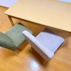 ダイニングセット3点　80×120cmの画像