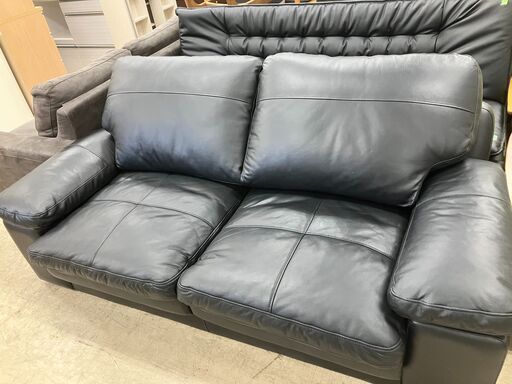 値下げしました!! ニトリ ソファー ソファ ローソファー ソフトレザー ロータイプ シンプル モダン 2人掛け 二人掛け 3人掛け 三人掛け 本皮 レザー ソファ 2P 黒 ブラック おしゃれ 堺市 石津 ジャングルジャングル石津店