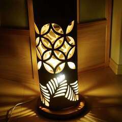 竹灯り・竹あかり・竹灯籠 ◆両面彫り～～ 癒しの灯り★蓮竹★～～の画像