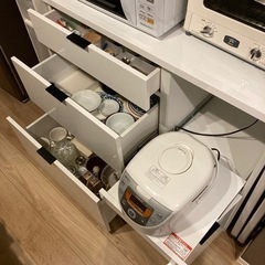 キッチンボード　エトナ105KB WH/SI【ニトリ】の画像