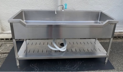 業務用 tanico 一槽 船形 シンク 蛇口付き 1500×600×800 流し台 厨房機材 洗浄済み キッチン 手洗い場 一層シンク 店舗 大阪 タニコー