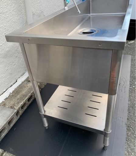 業務用 tanico 一槽 船形 シンク 蛇口付き 1500×600×800 流し台 厨房機材 洗浄済み キッチン 手洗い場 一層シンク 店舗 大阪 タニコー