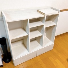 美品　オープンラック 幅90 3列3段 本棚 引き出しの画像