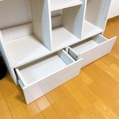 美品　オープンラック 幅90 3列3段 本棚 引き出しの画像