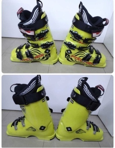 ● FISCHER VACUUM RC4 100 JUNIOR フィッシャー スキー ブーツ 278 mm 23.5cm スキー靴 イエロー 中古 現状品 ①