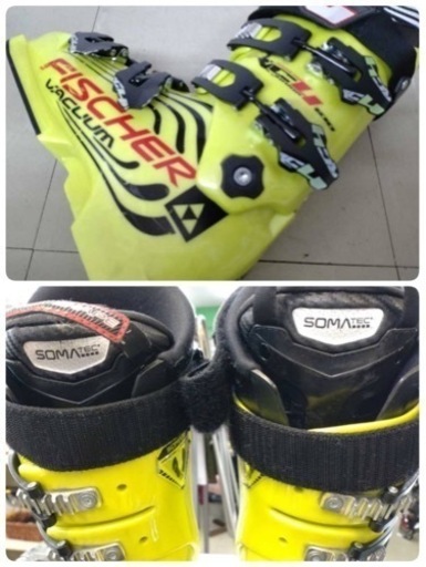 ● FISCHER VACUUM RC4 100 JUNIOR フィッシャー スキー ブーツ 278 mm 23.5cm スキー靴 イエロー 中古 現状品 ①