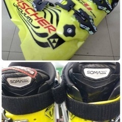 ● FISCHER VACUUM RC4 100 JUNIOR フィッシャー スキー ブーツ 278 mm 23.5cm スキー靴 イエロー 中古 現状品 ①の画像
