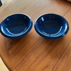 青のパスタ皿2枚　直径約22cmの画像