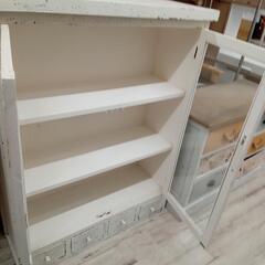 ★ キャビネット 食器棚 アンティーク加工 シャビーシック 💳自社配送時🌟代引き可💳※現金、クレジット、スマホ決済対応※の画像