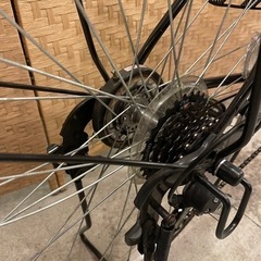 【売約済み】　自転車 ママチャリ 6段変速ギア 26インチ 鍵付 ギア付き dixhuit 黒 ブラック カゴ つき 通学 シティサイクル 変速 ライト付き おしゃれの画像