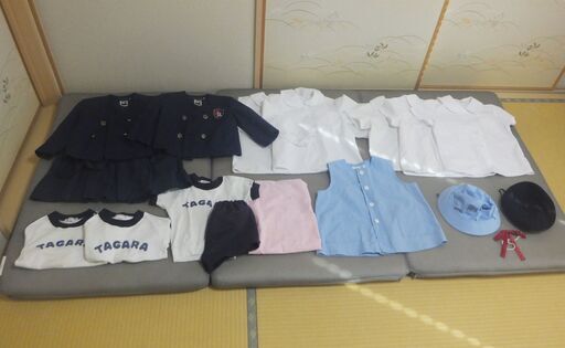 田柄幼稚園女児用園服セット■中古１８点セット