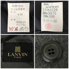 🔷🔶🔷FYS3/14 LANVIN ステンカラー コート ランバン ウール 100％ コート ロングコート 灰 グレー メンズ 男性用 フォーマル ネーム有🔷🔶🔷の画像