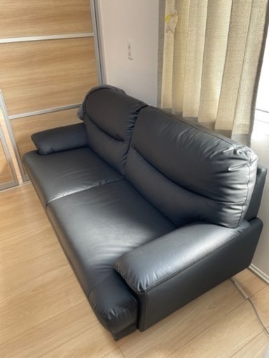 3人掛けソファ　合皮レザー