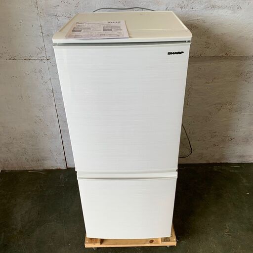 【SHARP】 シャープ 2ドア冷凍冷蔵庫  冷蔵91L 冷凍46L SJ-D14F-W 2019年製