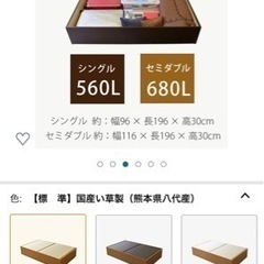 畳ベッド【大容量収納付き・シングル】の画像