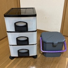 バケツ（蓋付き） プラボックス（3段）