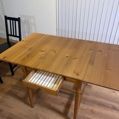 商談中のためお返事止めております→IKEA(イケア)  INGATORP(インガートルプ) ドロップリーフテーブルの画像