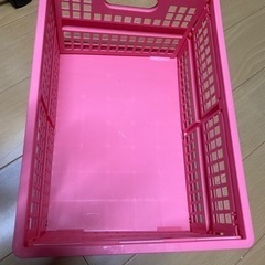 折りたたみコンテナ　ピンク、グレーの画像