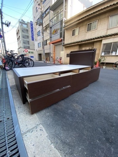 ?シングルベッド引き出し４つ?大阪市内配達設置無料??保証有り