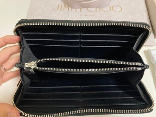 ジミーチュウ 財布 レザー ラウンドファスナー 長財布 ブラック