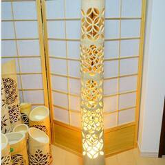 竹灯り・竹あかり・竹灯籠　◆全面網目彫り◆～～ 癒しの灯り★煌輝竹★～～の画像