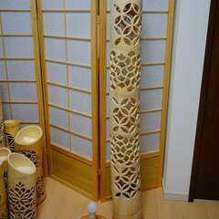 竹灯り・竹あかり・竹灯籠　◆全面網目彫り◆～～ 癒しの灯り★煌輝竹★～～の画像