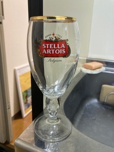 Stella Artois 聖杯ガラス ベルギー文字　4本セット