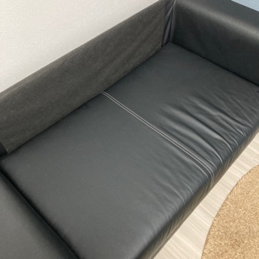 【定価39990円 生産終了品】IKEA アスケビー ソファーベッド 合皮 黒
