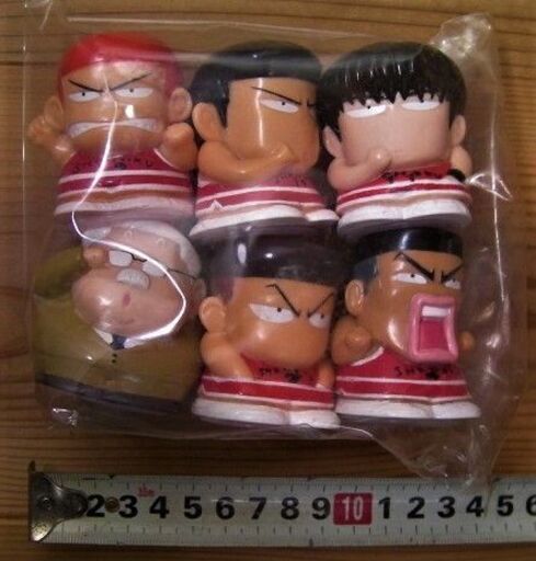 1995年当時物　バンダイ製『SLAM DUNK』スラムダンク ★ソフビ貯金箱6体シリーズ揃いコンプリート◎デフォルメ◆