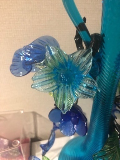 琉球ガラス　花瓶&花ガラス★値下げしました★